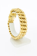 Brede gouden gevlochten armband 18 karaat - 21,2 cm
