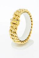Brede gouden gevlochten armband 18 karaat - 21,2 cm