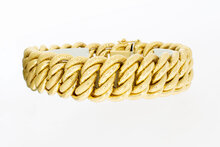 Brede gouden gevlochten armband 18 karaat - 21,2 cm