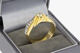 14 Karaat bicolor gouden Statement ring met Zirkonia - 20 mm