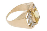 14 Karaat bicolor gouden ring gezet met Citrien & Diamant