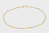 14 Karaat bicolor gouden staafjes armband - 21cm