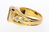 18 Karaat gouden Markies Ring met Citrien en Diamant-18,9