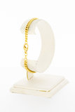 14 Karaat geel gouden Gourmet schakelarmband - 19 cm