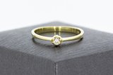 14 Karaat geel gouden Solitair ring met Diamant- 0.03 crt