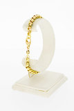 14 Karaat geel gouden Jasseron schakel armband - 20 cm