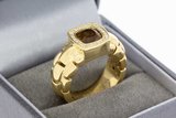 18 Karaat gouden Tirisi Solitair ring met Topaas en Diamant