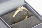 14 Karaat gouden ring gezet met briljant geslepen Zirkonia 