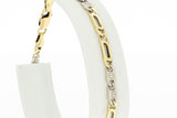 14 karaat bicolor gouden Valkoog schakel armband- 19,5 cm