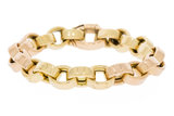 18 Karaat bicolor gouden Jasseron armband - 20 cm