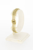 14 karaat gouden brede gevlochten armband-19 cm