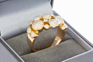 unieke geschenken Gouden Triple Raw Diamond Ring voor vrouwen Verloving Ring Raw Gemstone Ring April Birthstone Ring Raw Stone Ring Sieraden Ringen Ringen met meerdere stenen Boho Ring 