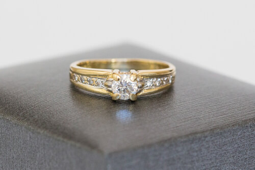 18 karaat bicolor gouden diamant ring - 15,6