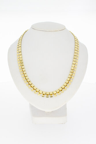 14 karaat geel gouden Zonnestraal plaatjes Collier - 45 cm