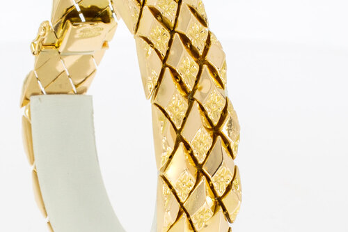 18 Karaat geel gouden vintage armband - 19,5 cm