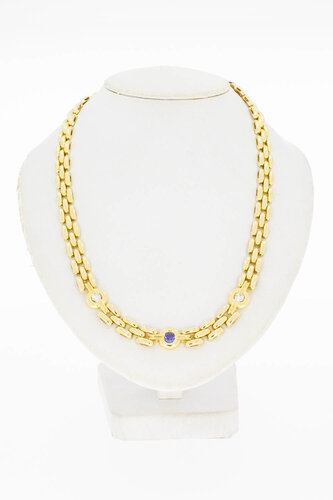 18 Karaat gouden edelsteen ketting - 44 cm