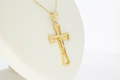 14 karaat Kruis ketting hanger - 5,6 cm