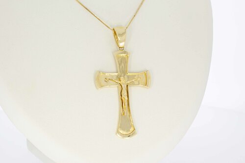 14 karaat Kruis ketting hanger - 5,6 cm