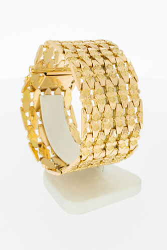 18 Karaat rose gouden brede  armband - 19,8 cm