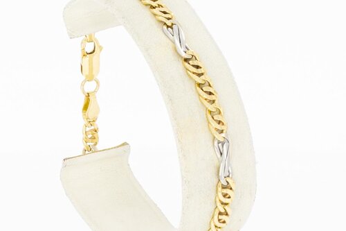 14 Karaat Valkoog Infinity goude armband - 19,7 cm