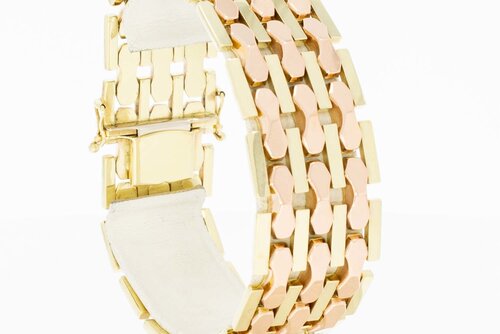 14 Karaat Vintage Staafjes armband- 19 cm