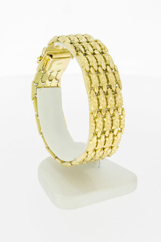 14 Karaat gouden brede armband - 19,9 cm