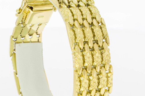 14 Karaat gouden brede armband - 19,9 cm