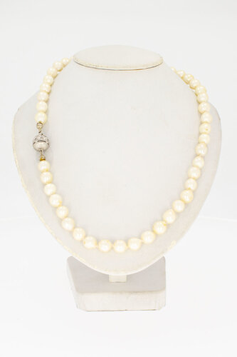 Parel ketting met witgouden sluiting - 73 cm
