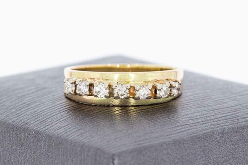 14 Karaat ring met diamantjes - 16,8 mm