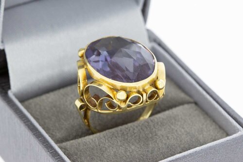 14 Karaat gouden Amethist ring - 17,1 mm