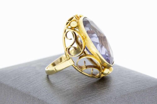 14 Karaat gouden Amethist ring - 17,1 mm