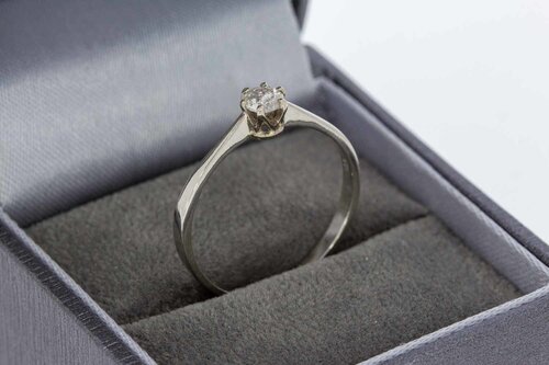14 Karaat witgouden diamant ring - 18,7 mm