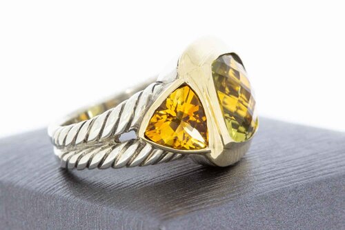 18 Karaat combi Citrien Ring - 16,9 mm