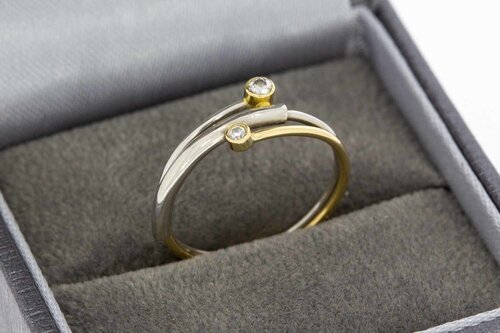 Bicolor 18 Karaat diamant ring - 16 mm