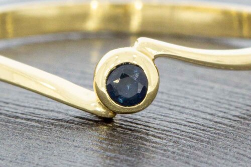 14 Karaat gouden Saffierring - 17,4 mm
