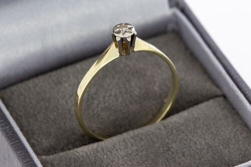 14 Karaat gouden diamantring - 18,9 mm