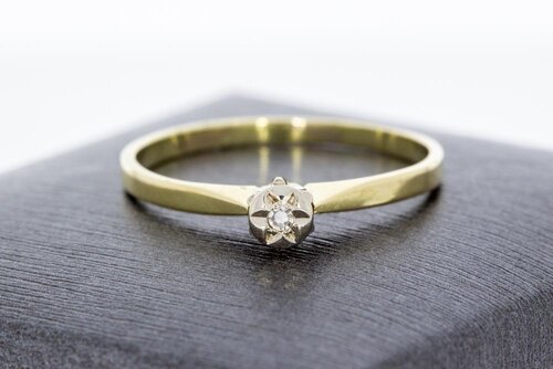 14 Karaat gouden diamantring - 18,9 mm