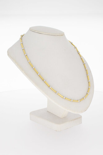 Gouden 14 Karaat Staafjes ketting - 45,3 cm