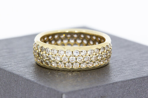 14 karaat gouden Zirkonia ring - 16,7 mm