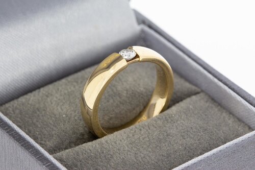 14 Karaat gouden Diamantring -16,3 mm