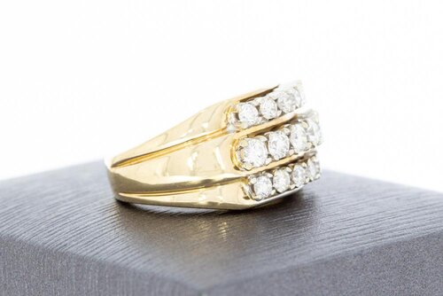 14 Karaat gouden diamanten ring - 16,6 mm