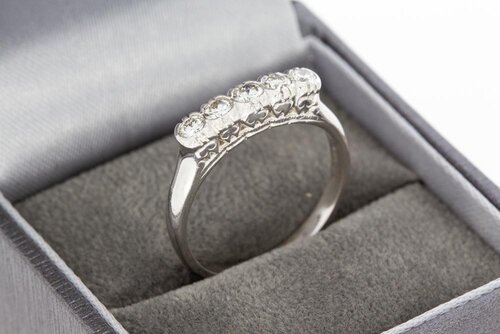 witgouden Diamant ring 14 karaat - 18,5 mm