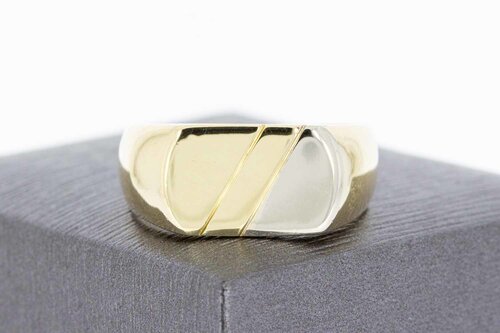 14 Karaat bicolor gouden mannen ring - 20,5 mm