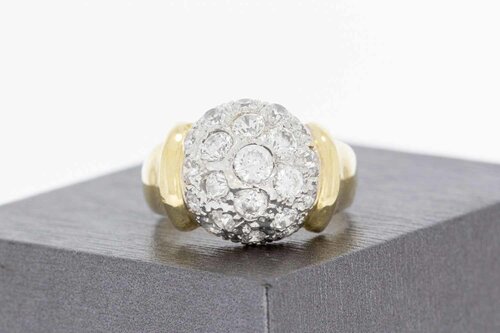 14 karaat goud dames ring met Zirkonia- 19,2 mm