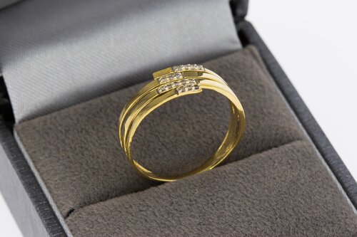 Dames diamantring 18 karaat goud - 17,3 mm