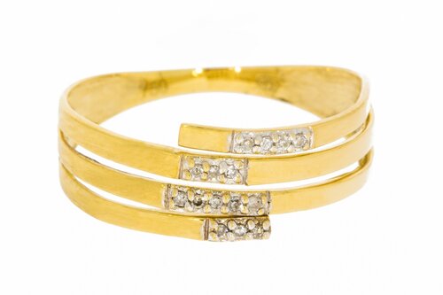 Dames diamantring 18 karaat goud - 17,3 mm
