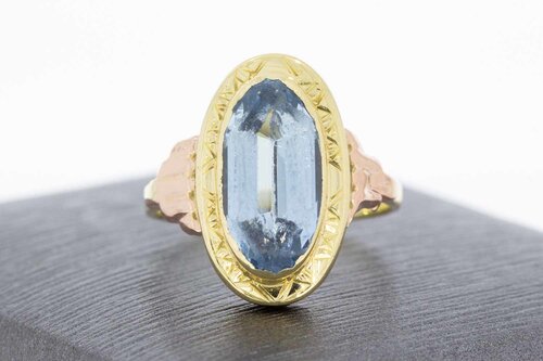 14 Karaat goud Vintage Aquamarijn ring - 16,9 mm