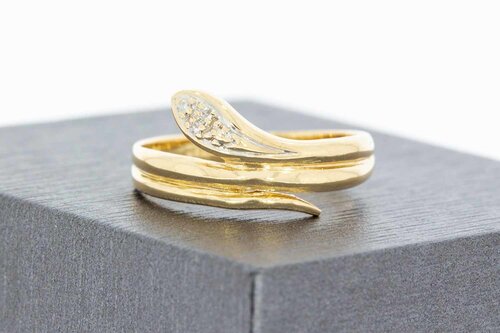 14 Karaat goud ring met Diamant - 17,5 mm
