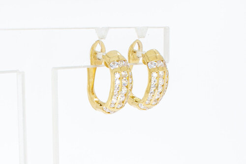 18 karaat gouden edelsteen oorclips - 16,5