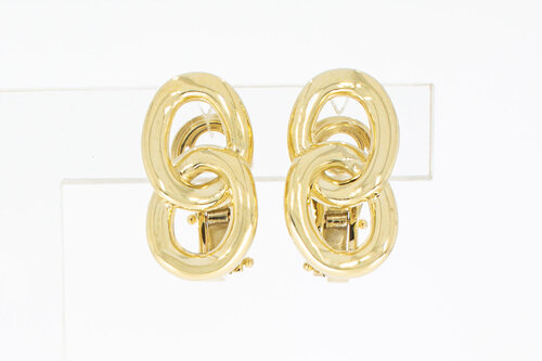 14 karaat designer oorclips  dames - 2 cm